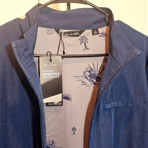 Travis Mathew Full Zip Blue Storm Chaser Golf Jacket Sargasso Sea XL NWT $155 - Picture 10 of 12